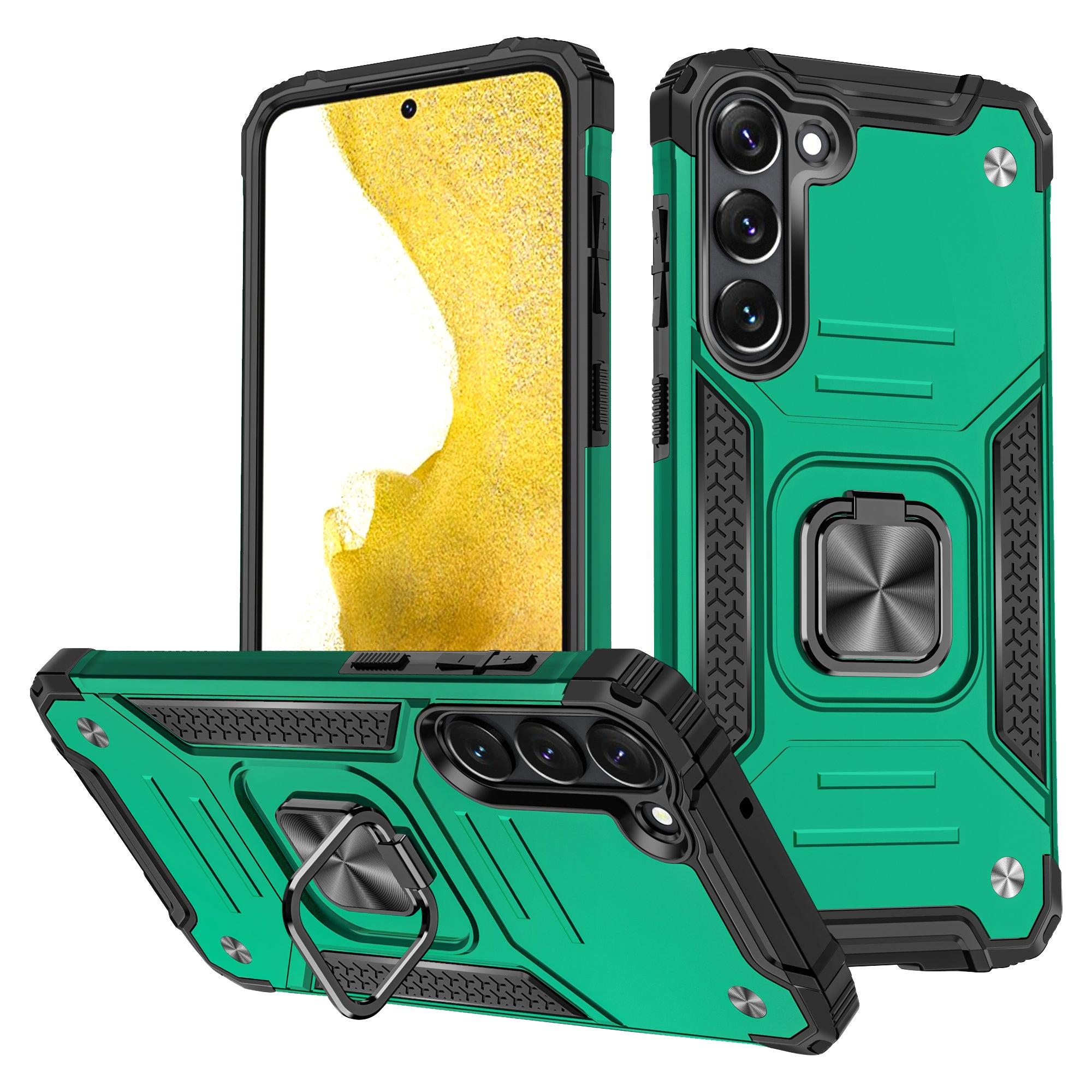 Ring Kickstand Phone Case for Samsung Galaxy S23 Car Mount Metal Sheet Phone Cover Ring Kickstand Phone Case for Samsung Galaxy S23 Car Mount Metal Sheet Phone Cover